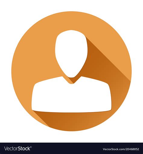 User icon orange round sign Royalty Free Vector Image