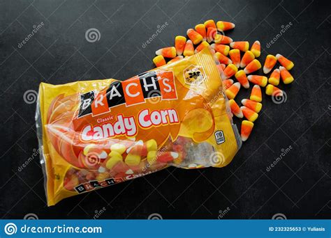 Moscow Russia September 2021 Candy Corn Brachs Spilled Out Of The