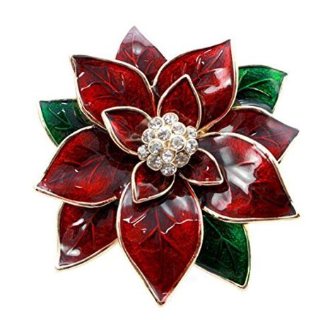 Welcome To MYTOP COM Poinsettia Brooch Gold Tones