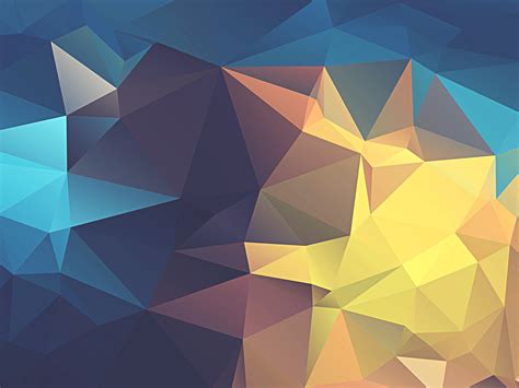 Minimalism Abstract Low Poly Geometry Yellow Blue