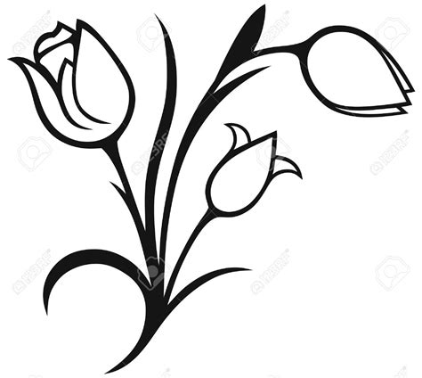 Tulip Clipart Black And White Free Download On Clipartmag