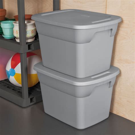 8 Plastic Tote Box 18 Gallon Steel Stackable Storage Bin Container With