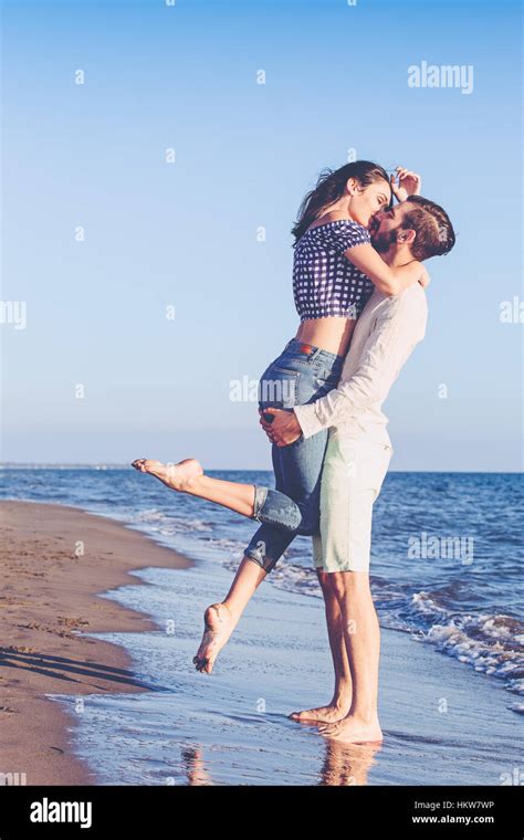 Happiness And Romantic Scene Of Love Couples Partners On The Beach Stock Photo Alamy