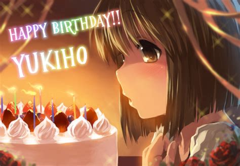 Safebooru Birthday Cake Brown Eyes Brown Hair Cake Candle Character Name Food Hagiwara Yukiho
