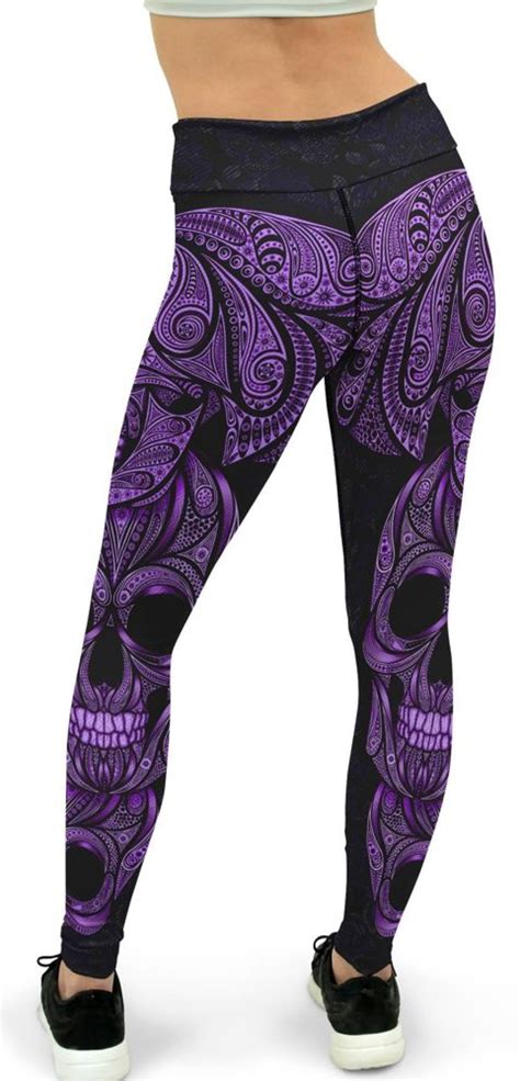 Leggings Gearbunch Purple Ornamental Skull Yoga Pants Polainashop