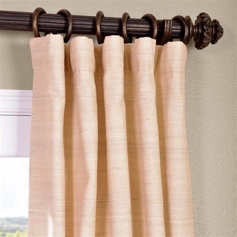 Luxury Cancun Sand Raw Silk Curtain Panels Silk Drapes