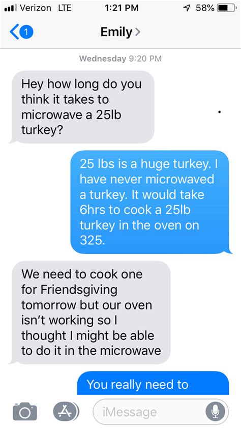 turkey microwave challenge send your mom a text that says how long do i cook a 25 lb turkey