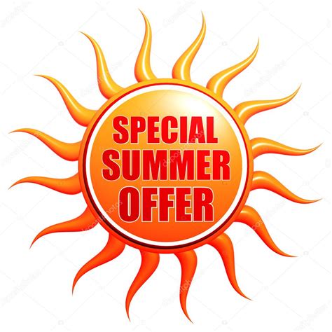 Special Summer Offer In 3d Sun Label — Stock Photo © Marinini 25679147