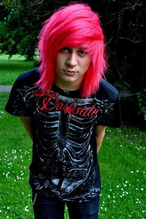 scene emo male with bright pink hair hot and smexy hair color pink emo hair pink hair