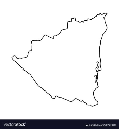 Nicaragua Map Of Black Contour Curves On White Vector Image