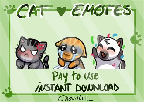 Cat Emotes Pack Emotes Prefabricados Para Twitch Youtube Y Etsy