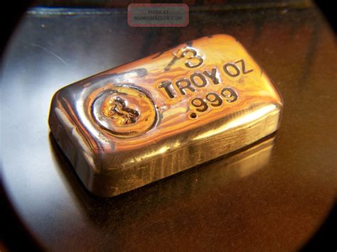 Hand Poured 3 Troy Oz 999 Pure Fine Silver Bullion Bar Hand Poured N15
