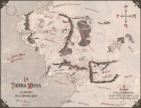 Mapa Tierra Media para imprimir 60º Aniversario de la publicación de El