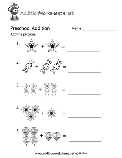 Preschool Addition Worksheets Shapes About Preschool Preschool