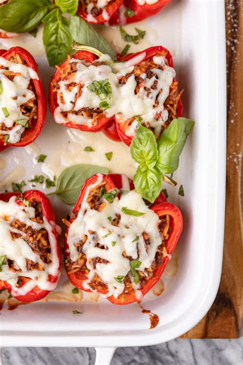 Easy 7 Ingredient Italian Stuffed Peppers Unsophisticook