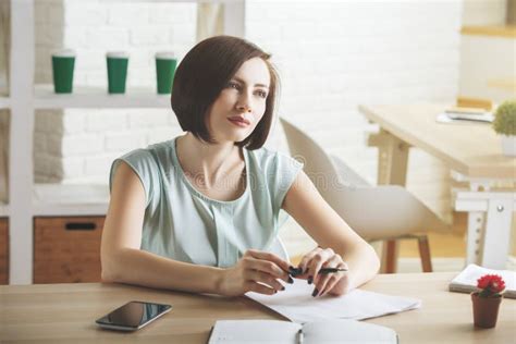 Beauitful Business Woman Doing Paperwork Stock Image Image Of