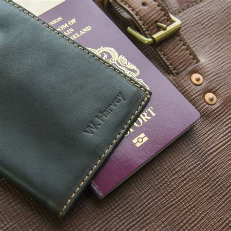 Personalised Leather Passport Holder By Tanner Bates