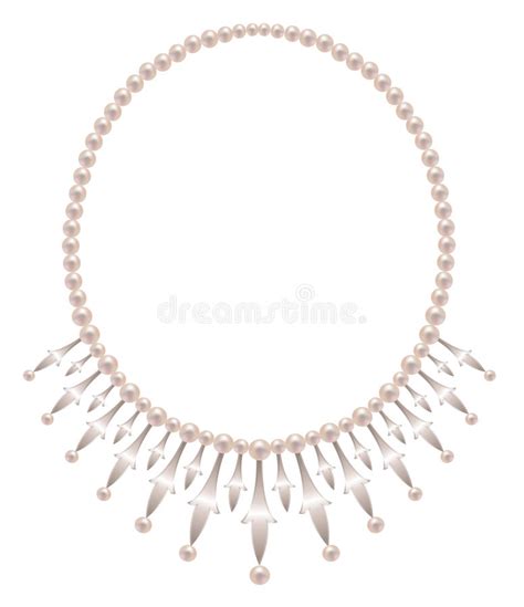 Pearl Necklace Isolated White Stock Illustrations 4459 Pearl