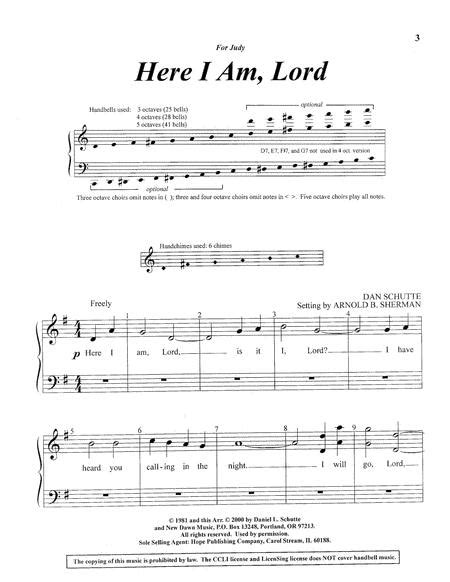 Here I Am Lord By Daniel Schutte Digital Sheet Music For Handbell