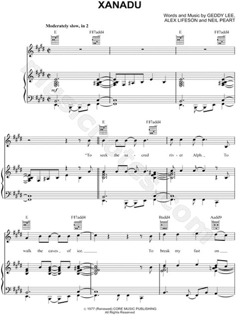 August rush, now in theaters, tells the alfred introduces the original sheet music edition of august rush (piano suite). Rush "Xanadu" Sheet Music in E Major (transposable) - Download & Print - SKU: MN0084271