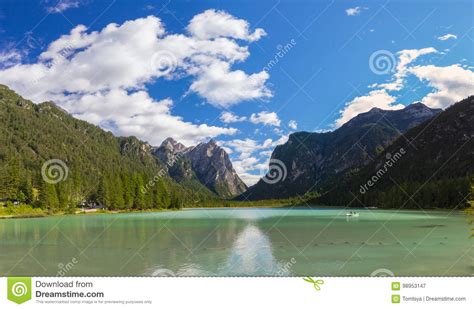 View Of Amazing Durrensee Lake In Italy Stock Image Image Of Peak