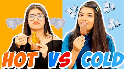 Eating Only Hot Vs Cold Food For 24 Hours Challenge Ft Samreen Ali Mahjabeen Ali Youtube