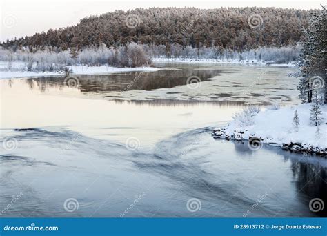 Frozen Lake In Inari Finland Stock Photo Image Of Finland Frozen