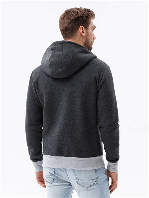 Mens Zip Up Hoodie B297 Dark Grey Modone Wholesale Clothing For Men