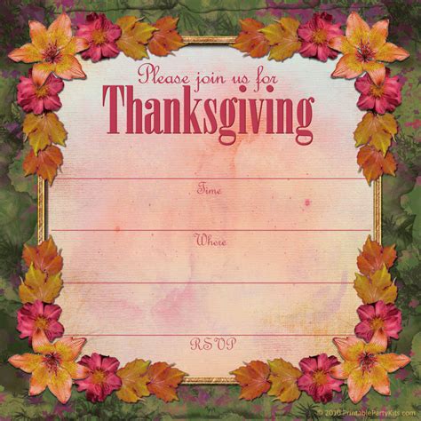 Get involved with microsoft word. Free Printable Thanksgiving Invitations Templates | HubPages