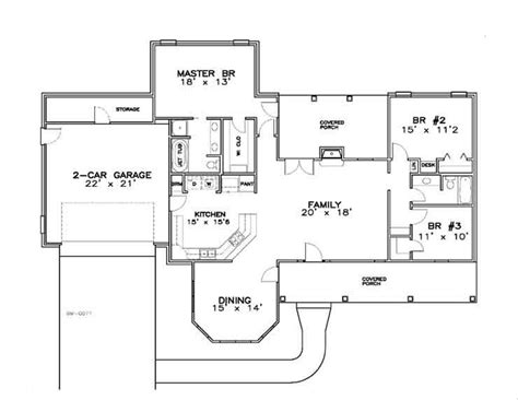Traditional Style House Plan 3 Beds 2 Baths 1700 Sqft