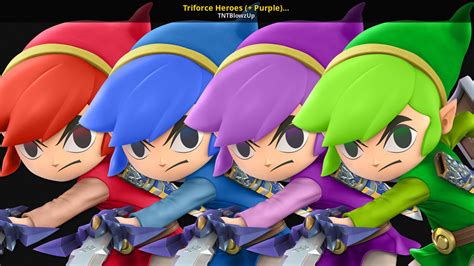 Triforce Heroes Purple 3 Versions Super Smash Bros Ultimate Mods