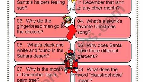 Christmas riddles for Everyone - ESL worksheet by dturner
