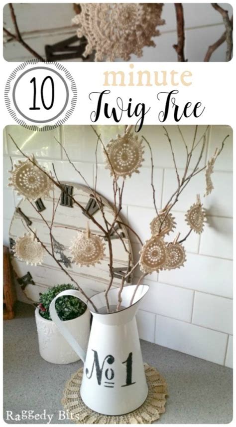 10 Minute Twig Tree Using Vintage Doilys Easy Diy Crafts Doilies
