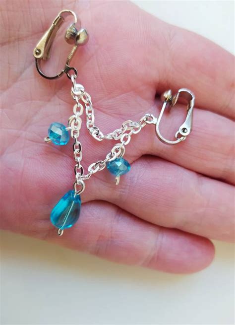 Teal Blue Vaginal Jewelry Sexy Vch Clit Clip Non Piercing Etsy