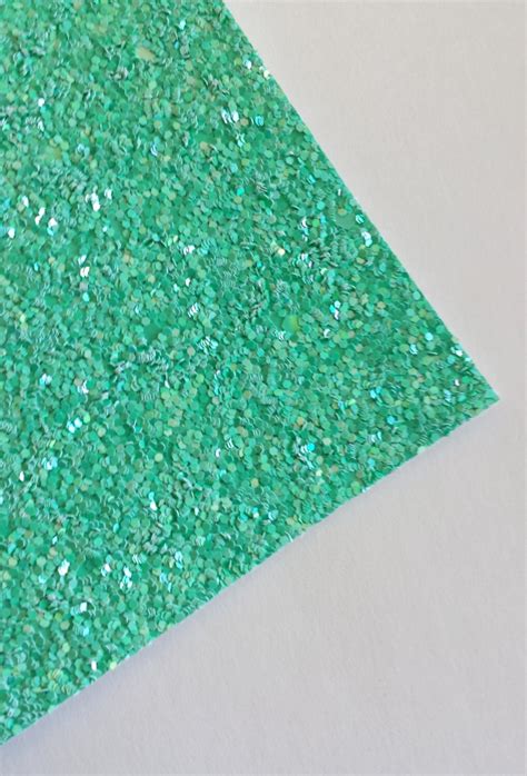Sale 8x11 Mint Green Chunky Glitter Fabric Sheet