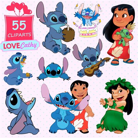 Lilo And Stitch Clipart Digital Png Printable Party Etsy
