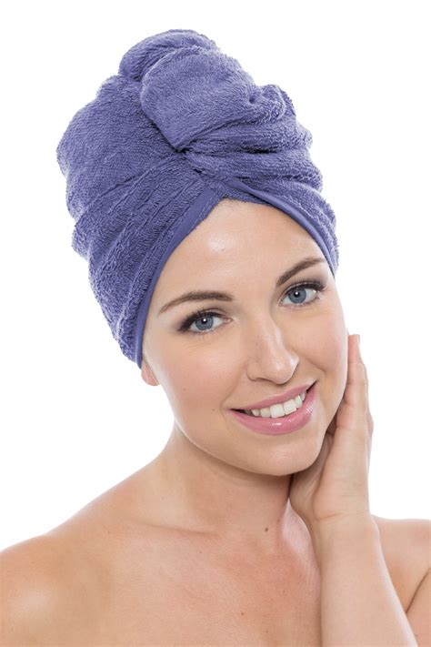 Texere Womens Bamboo Viscose Hair Towel Tya Black Plum