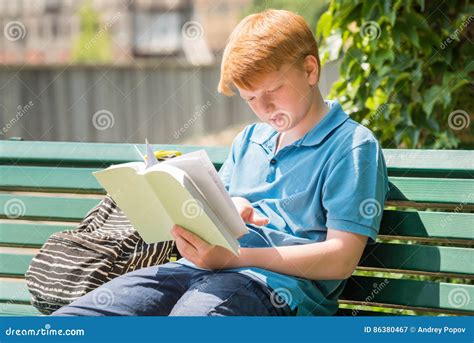 Schoolboy Reading Book Stock Image Image Of Educational 86380467