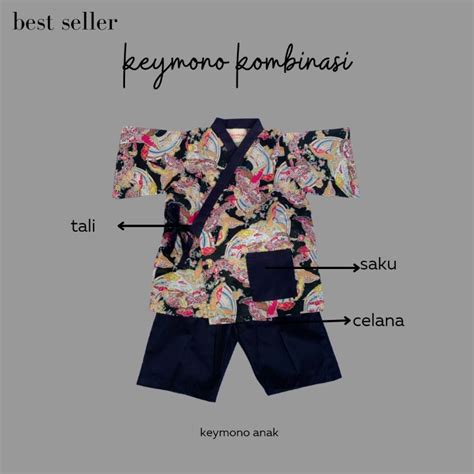 Jual Cod Keymono Baju Kimono Anak Batik Jepang List Biru Shopee