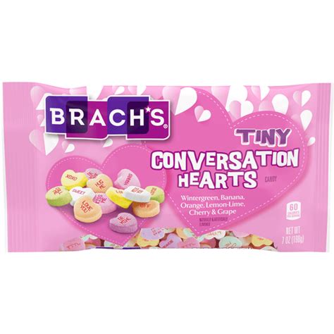Brachs Tiny Conversation Hearts Valentines Candy 7 Oz Bag Snacks