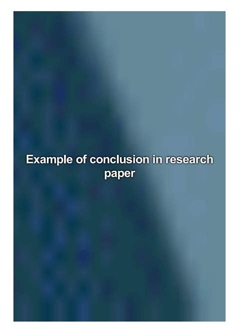 Example Of Conclusion In Research Paper By Klaw79pregiz Issuu