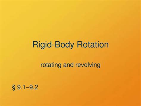 Ppt Rigid Body Rotation Powerpoint Presentation Free Download Id
