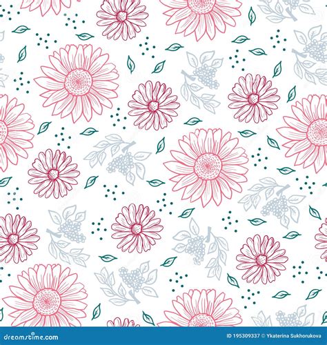 Cute Floral Pattern Of Small Flowers Ditsy Print Seamless Vector