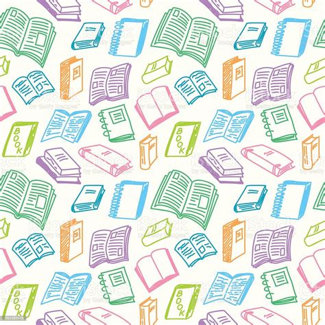 Books Sketch Seamless Stock Illustration Download Image Now Book