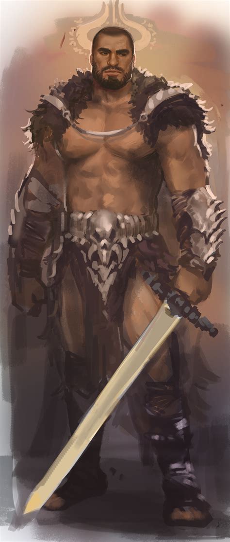 M Barbarian Champion Medium Armor Cloak Sword Belt Bracers Bear