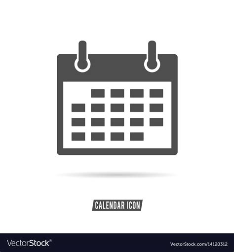 Calendar Icon Black And White Color Royalty Free Vector