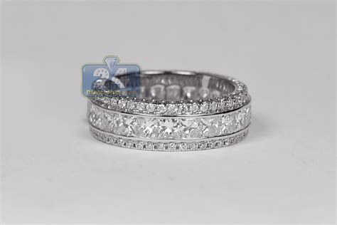 Search for rings in traditional metals such as men's gold wedding bands or diamond women's wedding bands for an anniversary. Princess Round Cut Diamond Eternity Band Wedding Ring 18K Gold