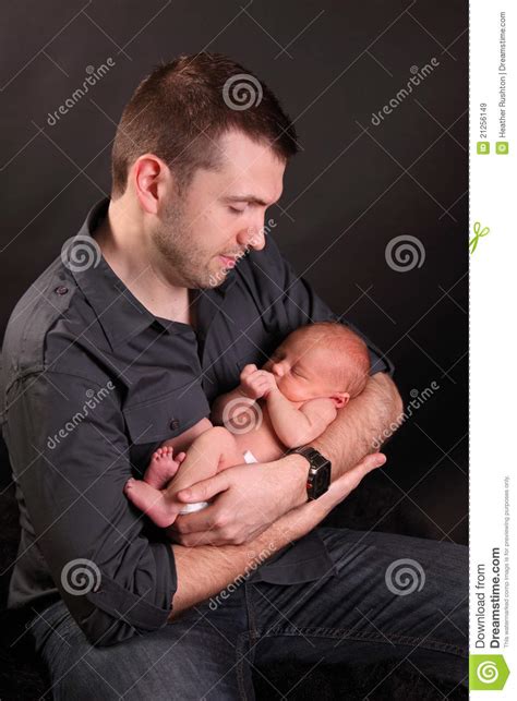 Father With Newborn Baby Stock Image Image Of Nappy 21256149