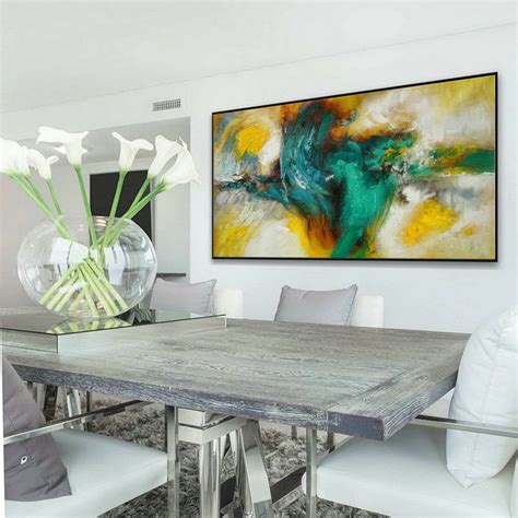 Large Colorful Panoramic Horizontal Abstract Wall Art Modern
