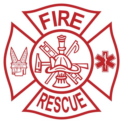 Fire Rescue Tools On Maltese Cross Decal The Emergency